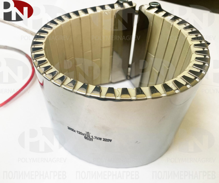 Кольцевой нагреватель керамический 120х110 мм 1,7 кВт ЭНКк 120*110;1.7*220;6 фото Полимернагрев